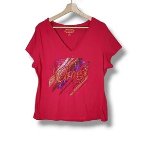 COOGI Y2K Graphic Tee 2X Women’s Beaded Logo Hip Hop Vintage